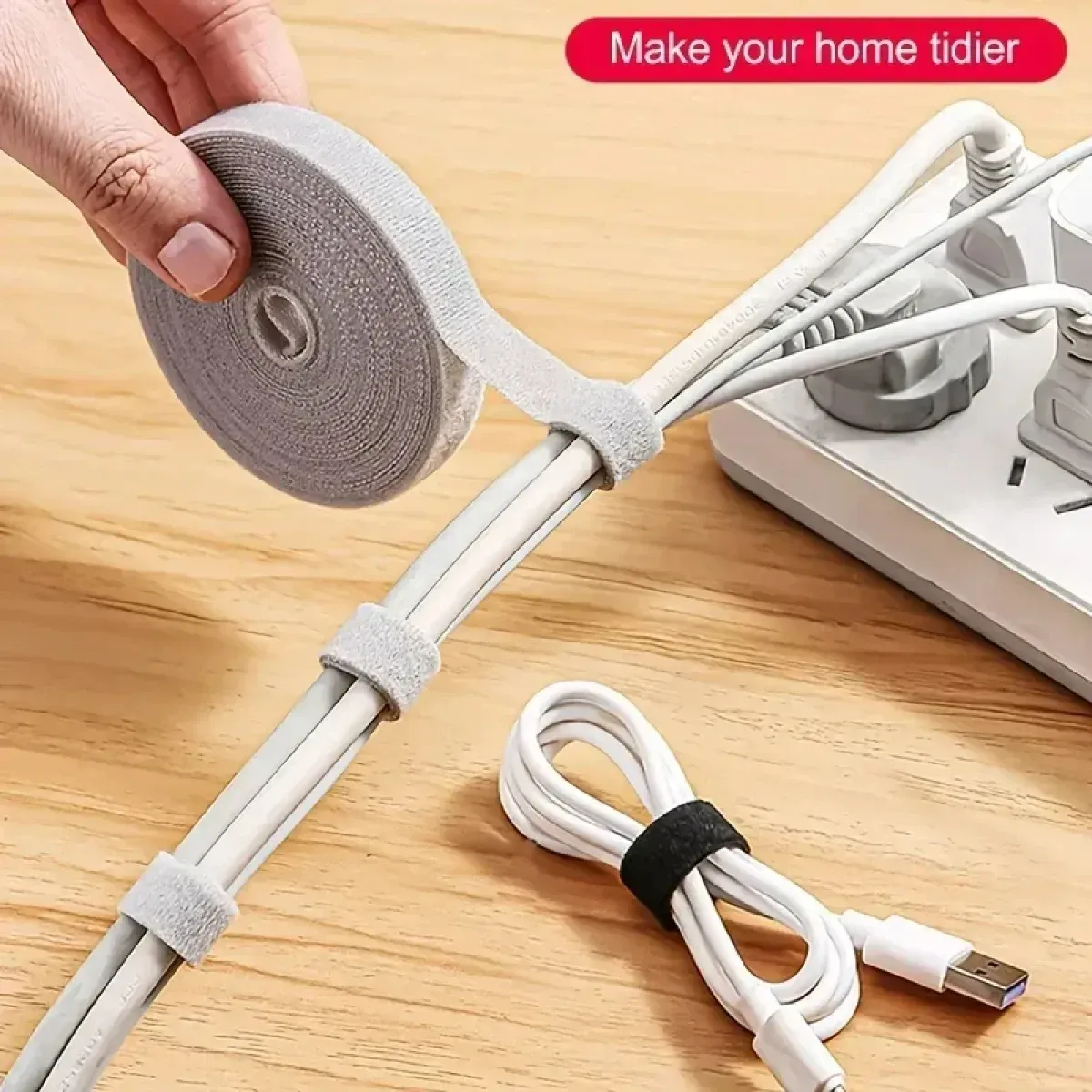 Organisateur de câbles 3M à crochet et boucle, attaches de câbles, enrouleur de fil, protecteur de gestion de câbles USB, attaches de cordon d'écouteurs et de souris 4