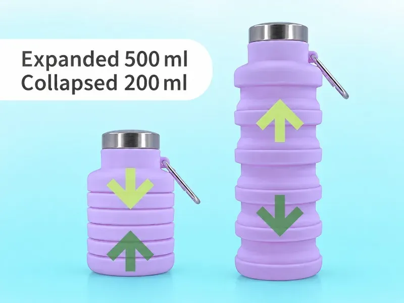 Détail du design de la gourde pliable