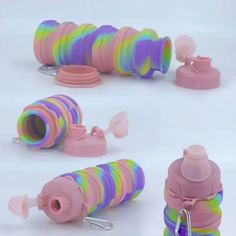 Gourde pliable en silicone, présentation finale