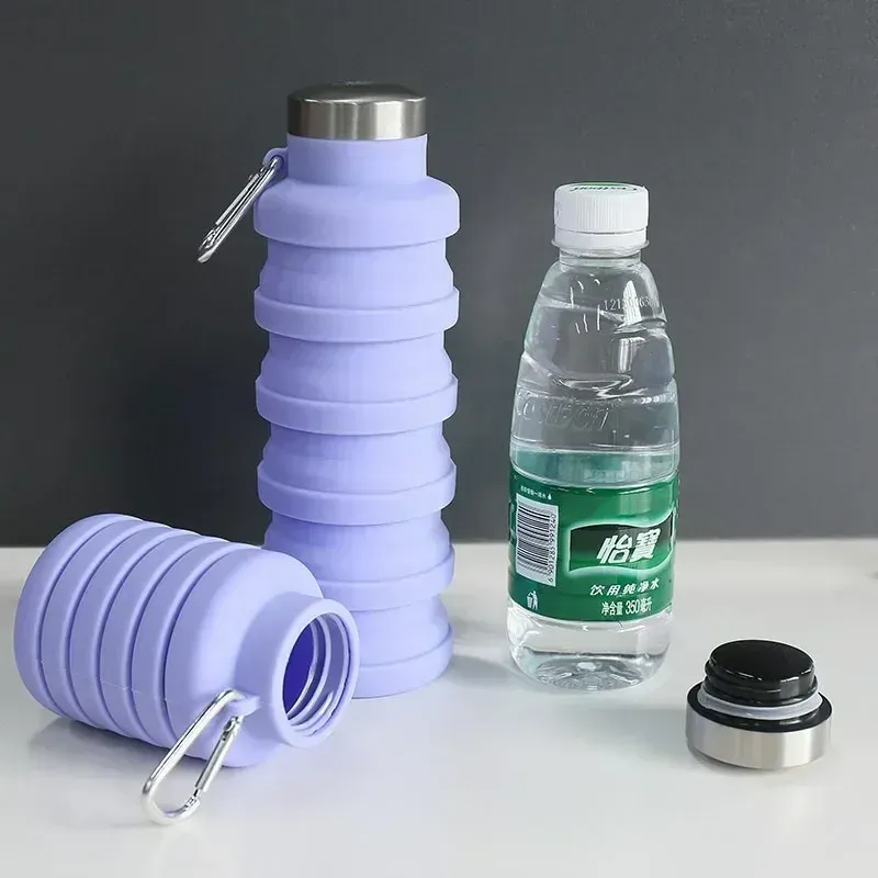 Gourde pliable en silicone, vue de dessus