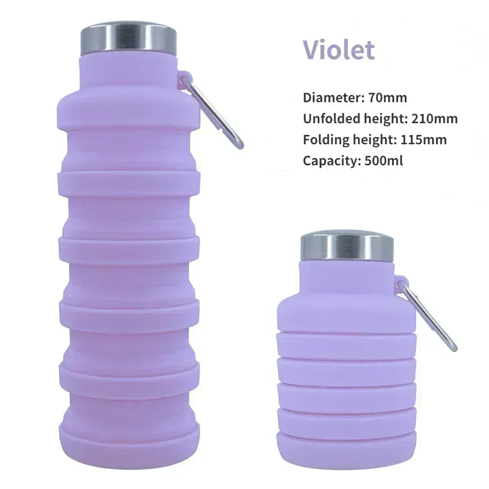 Bouteille d'eau pliable en silicone, gourde de café rétractable, tasse de voyage en plein air, gourdes de sport pliables 10