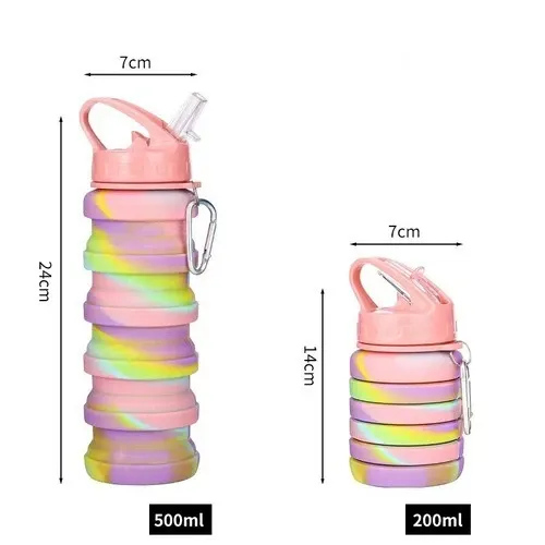 Bouteille d'eau pliable en silicone, gourde de café rétractable, tasse de voyage en plein air, gourdes de sport pliables 13