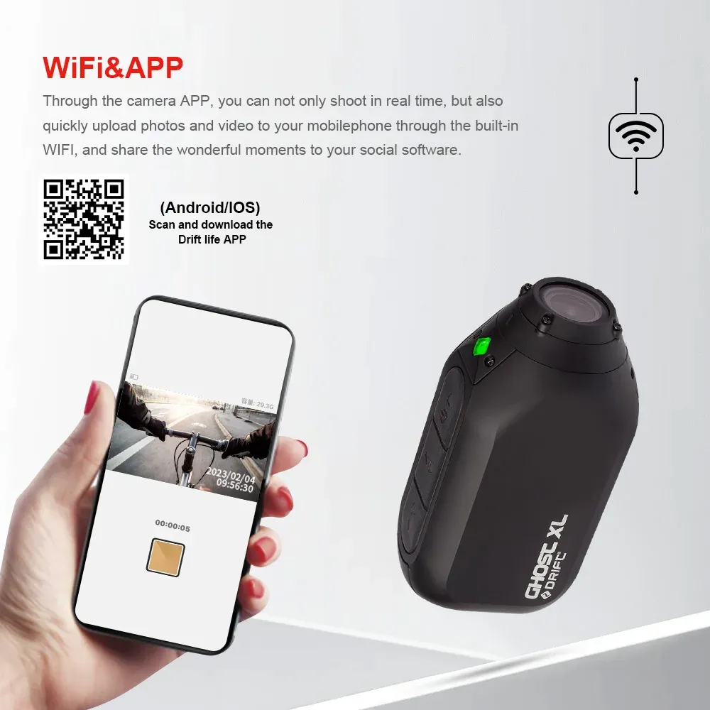 Drift Innovation Caméra d'action XL, vidéo Full HD 1080p, objectif rotatif, mode Dash Cam, étanche IPX7 5
