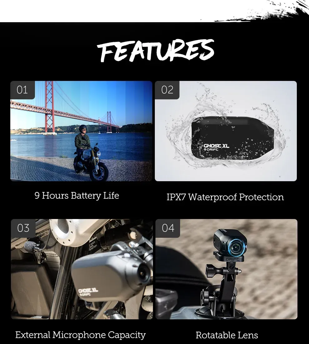 Caméra d'action Drift XL, design