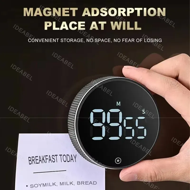 Minuteur de cuisine mécanique magnétique à compte à rebours, pour la cuisine, la douche et l'étude 6
