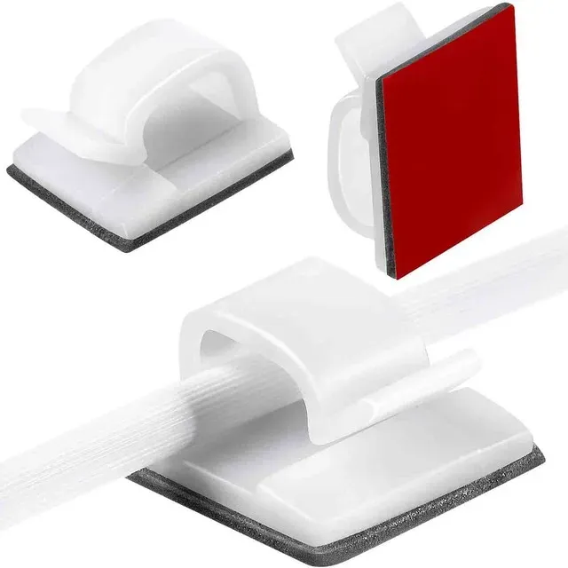 Pinces adhésives pour câbles noires, lot de 20 à 50 pièces 9