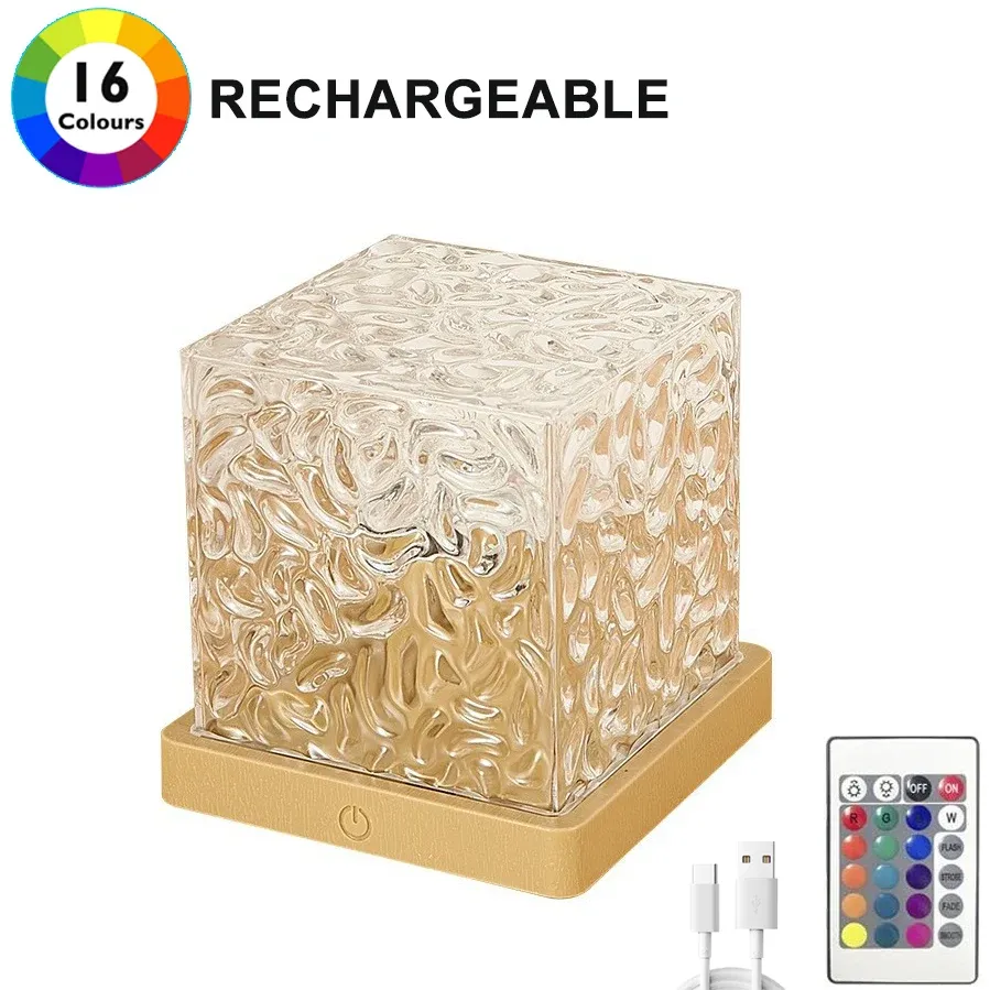Veilleuse à projection Aurora RGB 16 couleurs, effet vague océan, télécommande, rechargeable, lampe de table décorative pour la maison 7