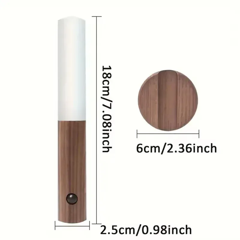 Appliques murales rechargeables, lampes murales magnétiques, veilleuse à détecteur de mouvement, éclairage mural en bois pour chambre à coucher et escalier 5