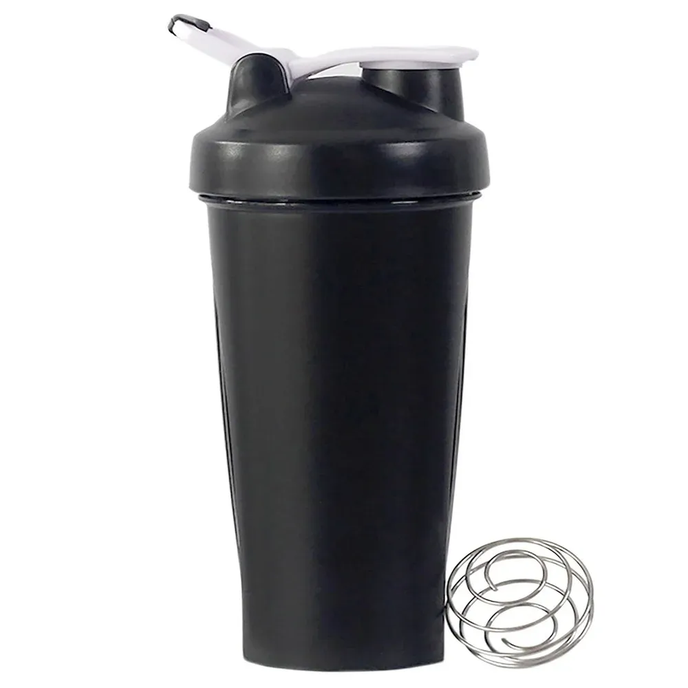 Shaker à protéines portable 600 ml avec fouet à fil et bille mélangeuse, idéal pour le fitness et la salle de sport en plein air 4