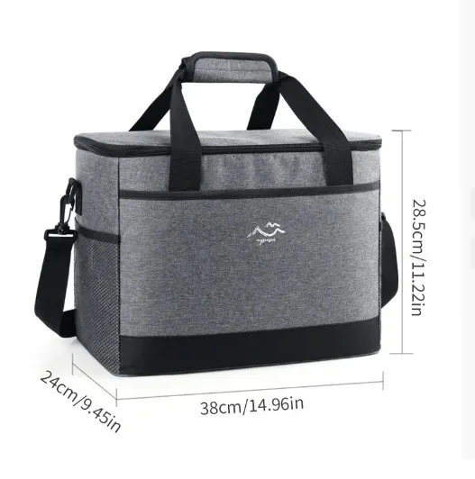 Sac isotherme carré de grande capacité, sac-repas minimaliste, sac bandoulière isotherme pour garder la fraîcheur, sac pique-nique pour usage extérieur 8