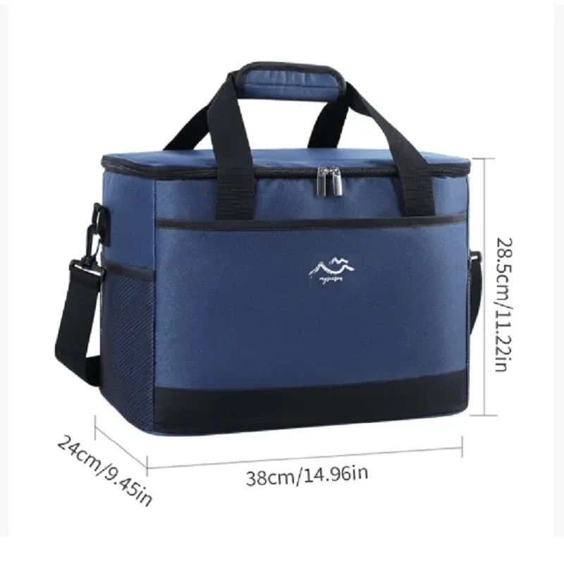 Sac isotherme carré de grande capacité, sac-repas minimaliste, sac bandoulière isotherme pour garder la fraîcheur, sac pique-nique pour usage extérieur 9