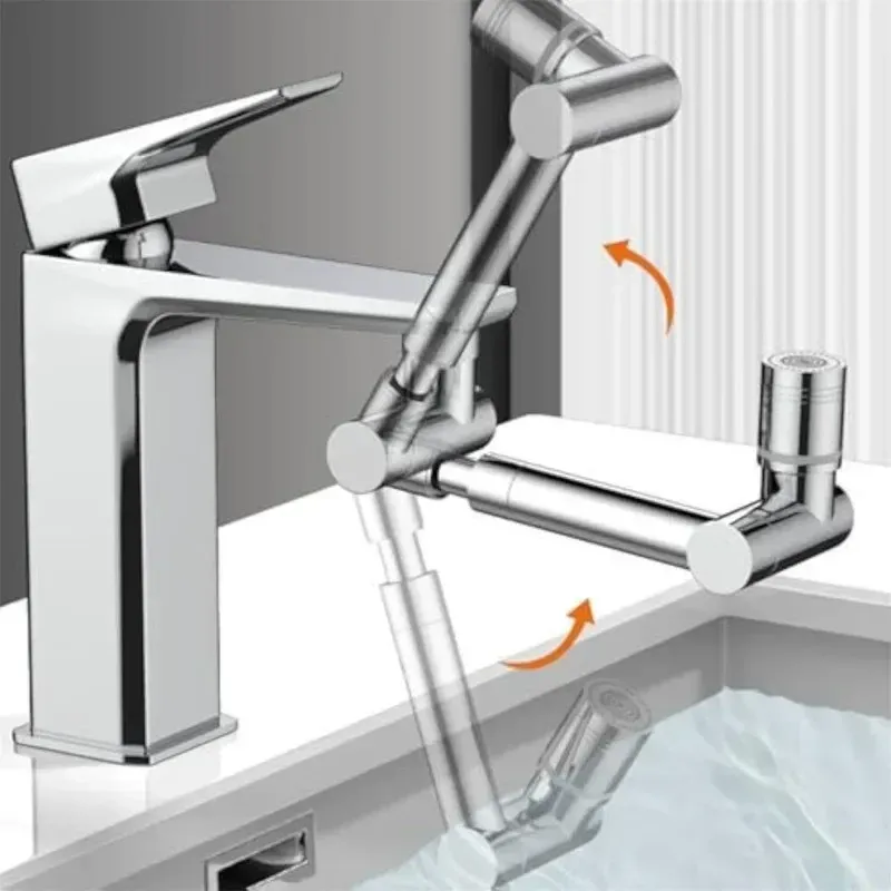 Aérateur de robinet extensible en métal pour cuisine et salle de bain, anti-éclaboussures, à effet bulle et économiseur d'eau 2