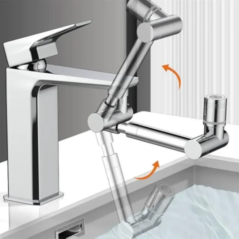 Aérateur de robinet extensible en métal, vue d'ensemble