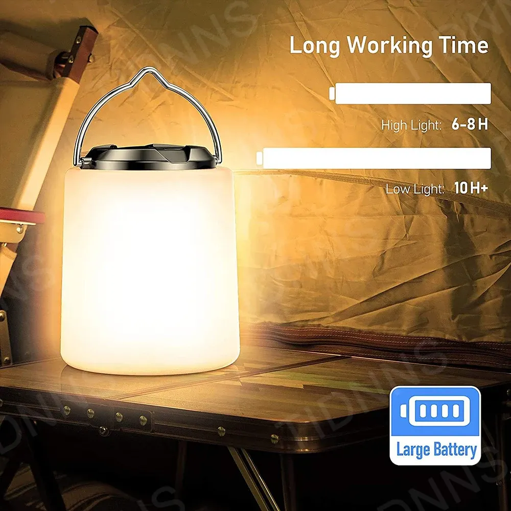 Lanterne LED rechargeable pour camping, lampe à batterie avec lampe de poche intégrée 3