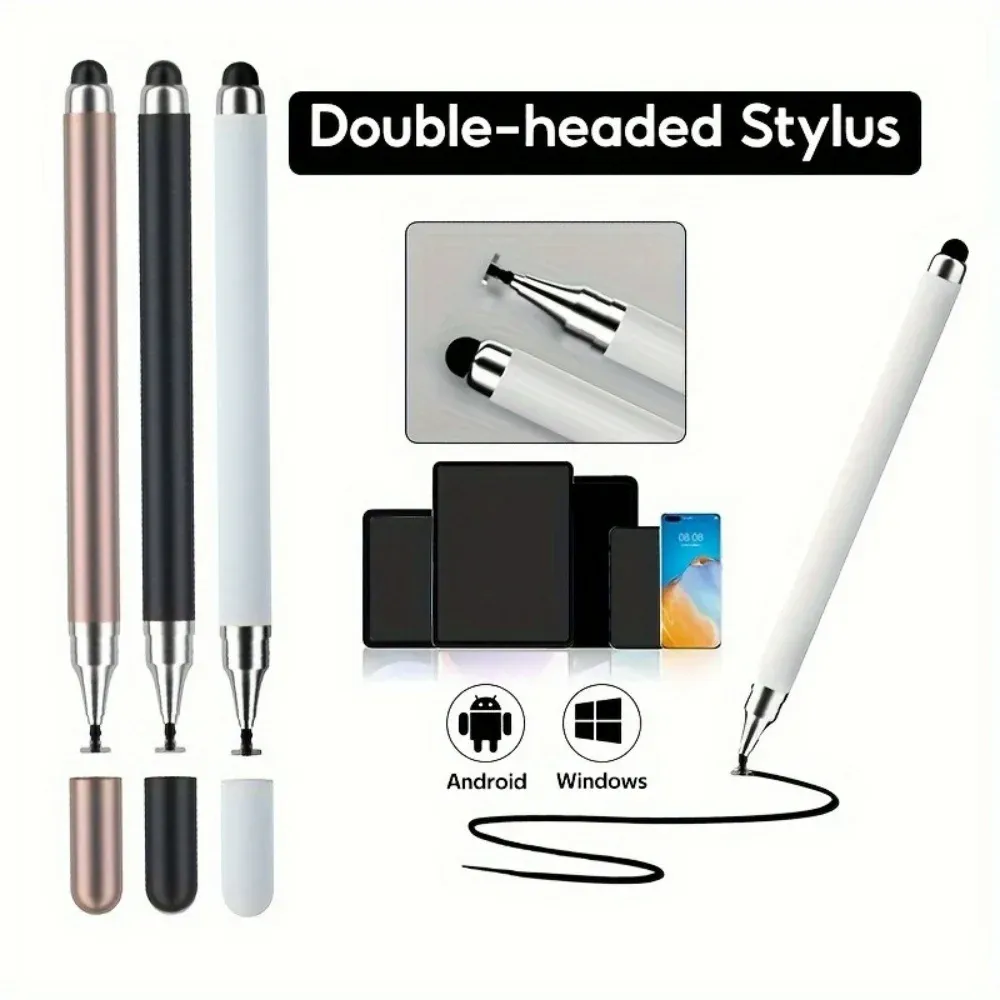 Stylet universel 2 en 1 pour tablette et smartphone Android et iOS, compatible iPad, stylet capacitif pour écran tactile, lot de 2 3