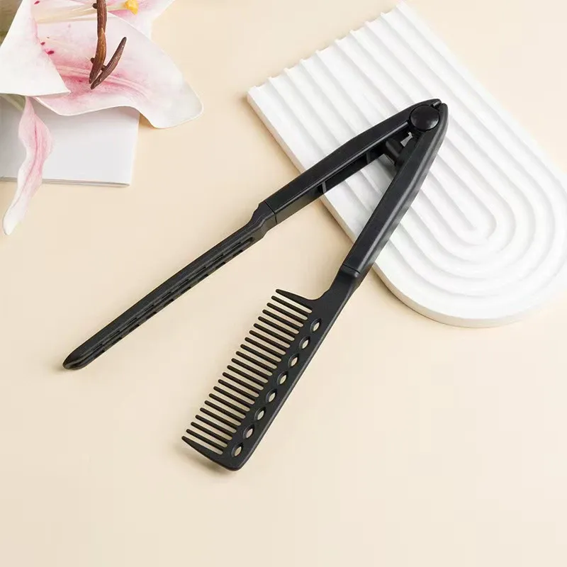 Brosse lissante de type V avec peigne naturel pour hommes et femmes 9