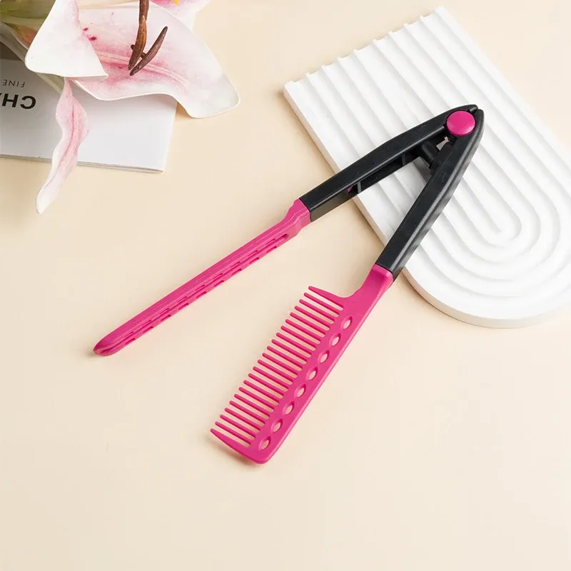 Brosse lissante de type V avec peigne naturel pour hommes et femmes 8