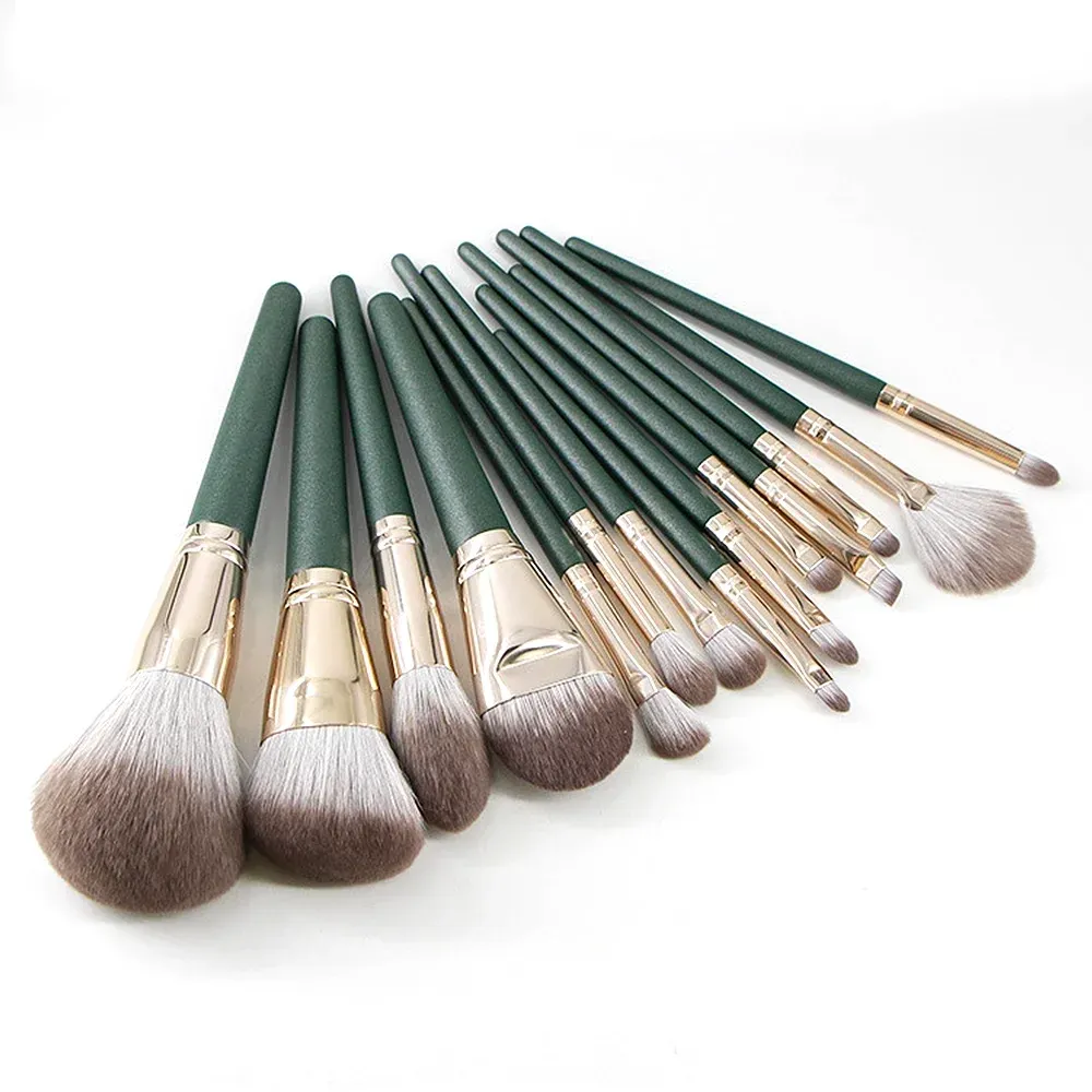 Set de 14 pinceaux de maquillage doux et moelleux pour fard à paupières, fond de teint et blush 3