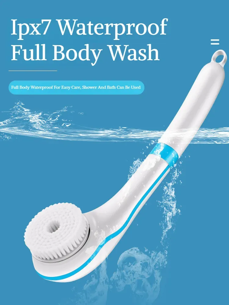 Brosse de bain électrique cinq en un, manche long