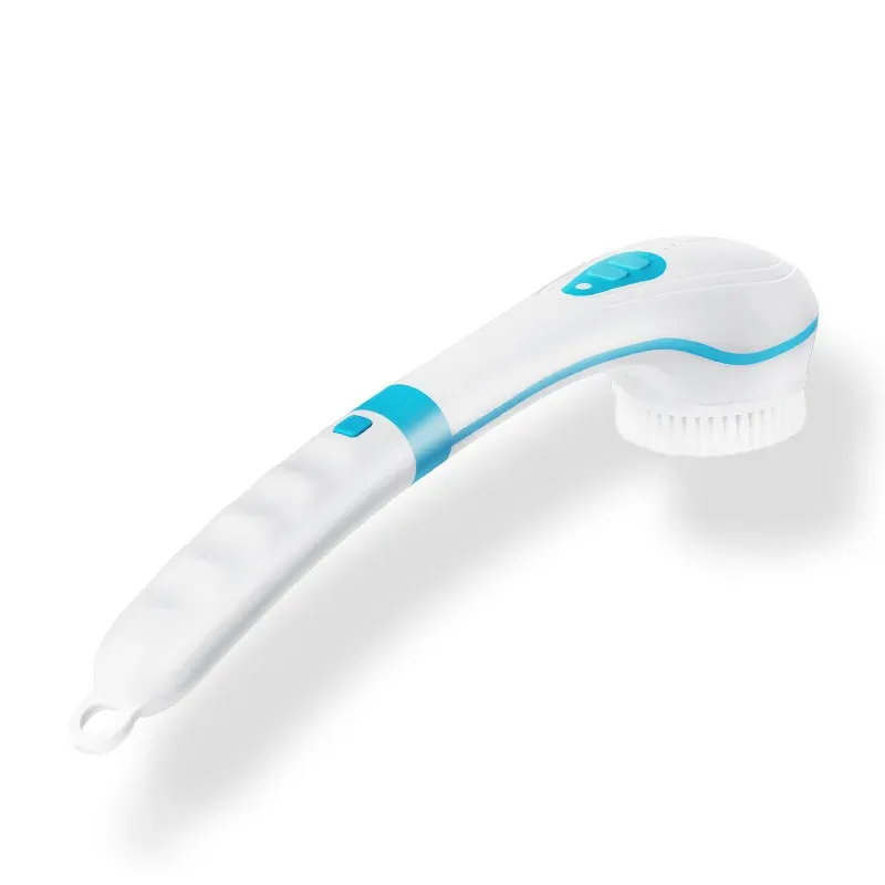 Brosse de bain électrique 5 en 1 à manche long, nettoyage en profondeur et massage, étanche 7