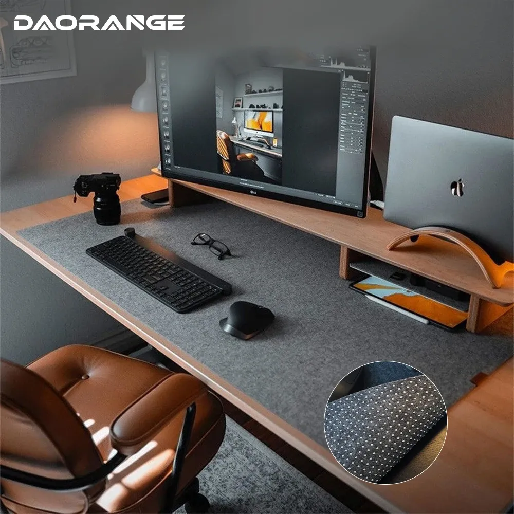 Tapis de souris en feutre de laine multi-tailles, protection de bureau antidérapante pour clavier et ordinateur portable