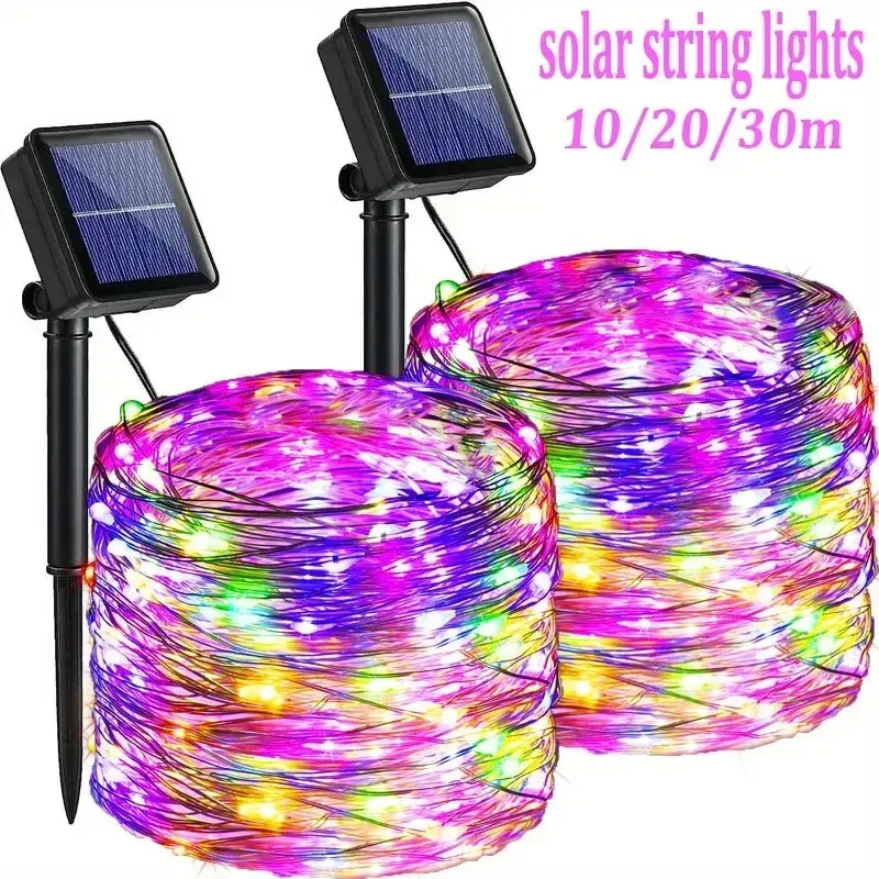DegradLights - Guirlande lumineuse solaire étanche pour jardin et arbres, 8 modes d'éclairage - Image 1