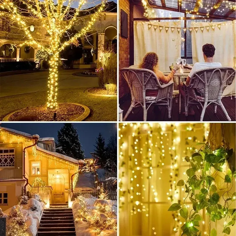 DegradLights - Guirlande lumineuse solaire étanche pour jardin et arbres, 8 modes d'éclairage 5