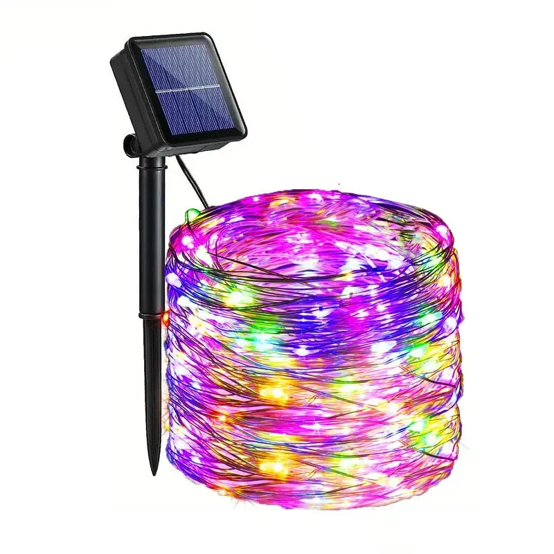 DegradLights - Guirlande lumineuse solaire étanche pour jardin et arbres, 8 modes d'éclairage 8