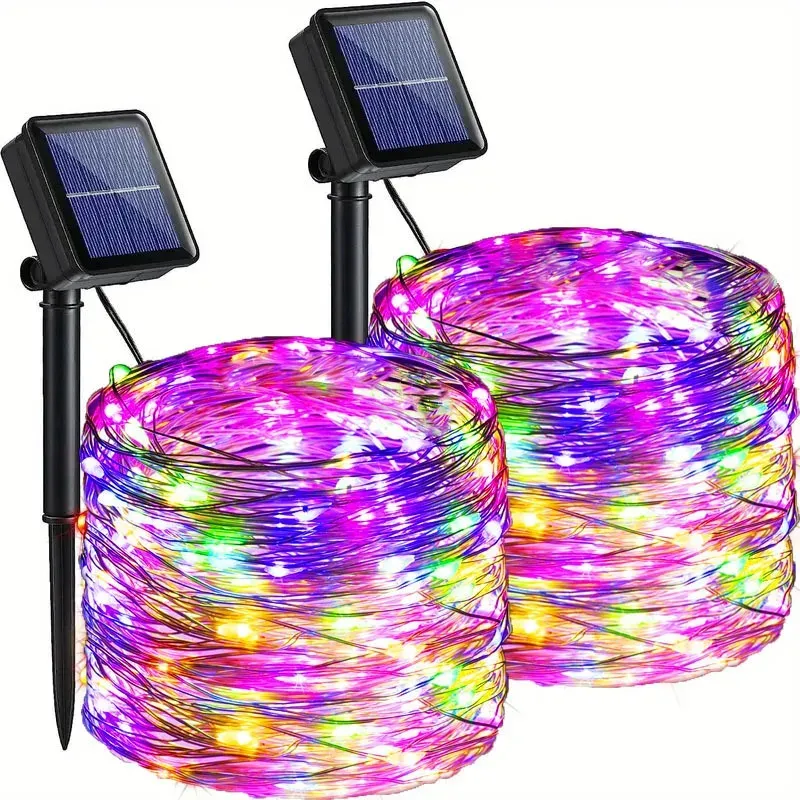 DegradLights - Guirlande lumineuse solaire étanche pour jardin et arbres, 8 modes d'éclairage 9