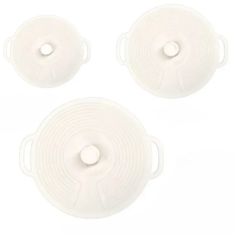 Lot de 3 ou 6 couvercles en silicone à double poignée, résistants à la chaleur, anti-éclaboussures et réutilisables, compatibles micro-ondes, pour bols, assiettes et casseroles 8