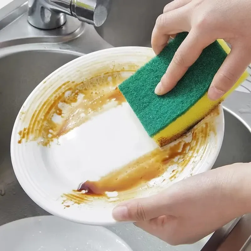 Éponge à vaisselle de cuisine, lot de 10/5/1 pièces, douce et absorbante, pour nettoyer les casseroles, tampon à récurer contre la rouille, kit de brosses de nettoyage ménager - Image 1
