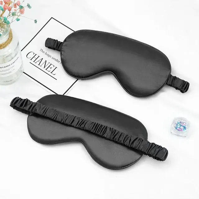 Masque de sommeil en soie douce, couvre-yeux ajustable à occultation totale, sans pression sur les yeux 10