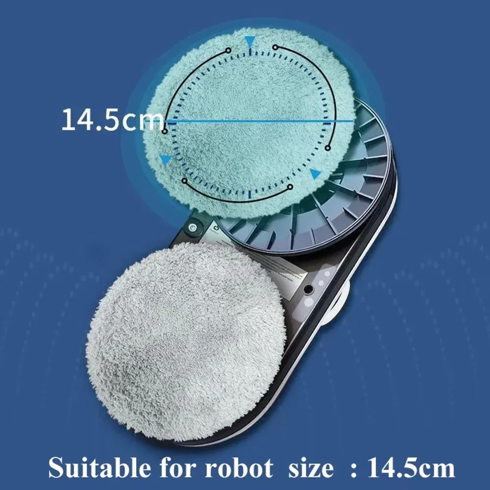 Chiffon en microfibre réutilisable de 14,5 cm pour robot nettoyeur de vitres et robot aspirateur 3