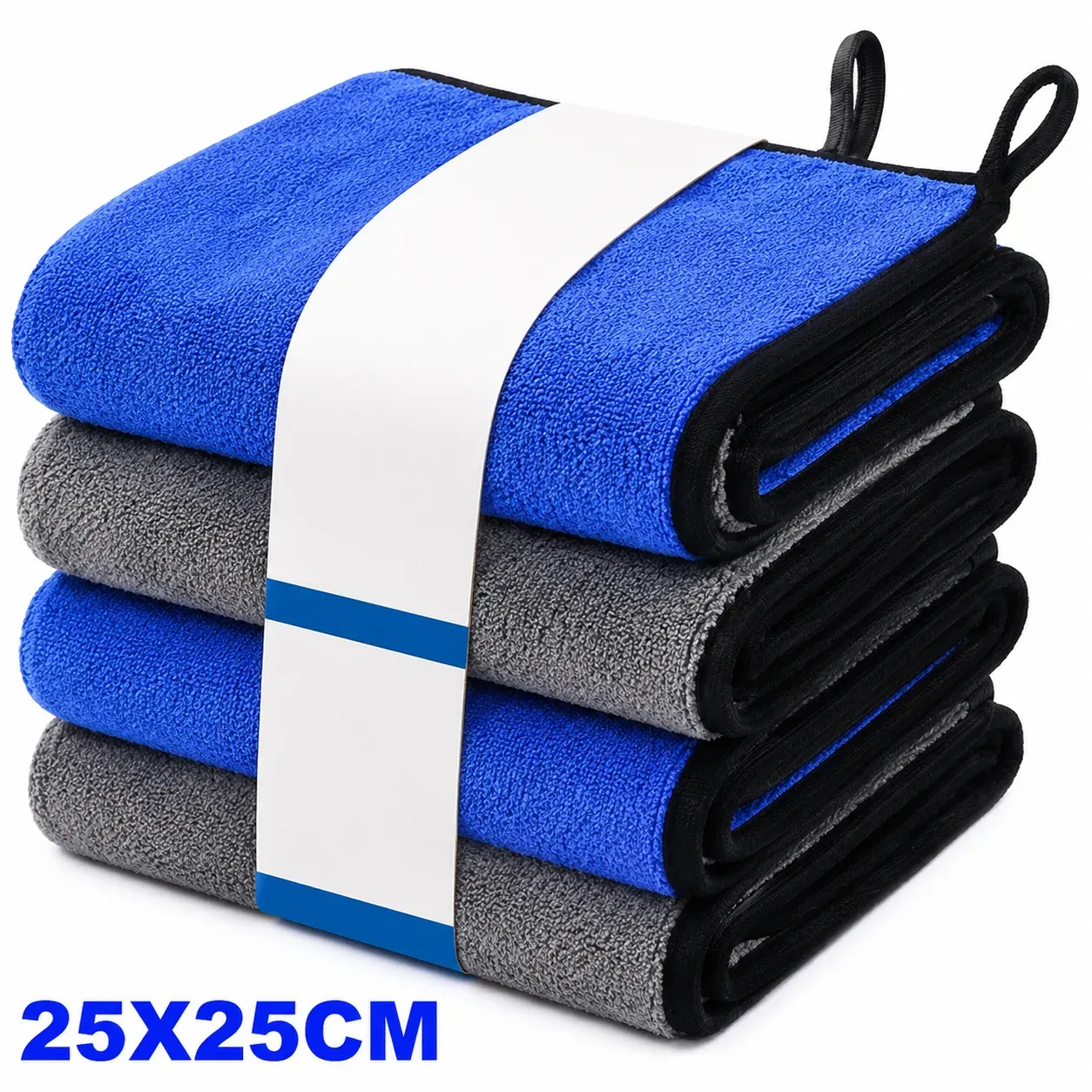 Lot de 1 à 4 chiffons de nettoyage en microfibre pour voiture, doux, séchage rapide, pour vitres et miroirs, chiffons de nettoyage double couche pour la maison, 500 GSM 7