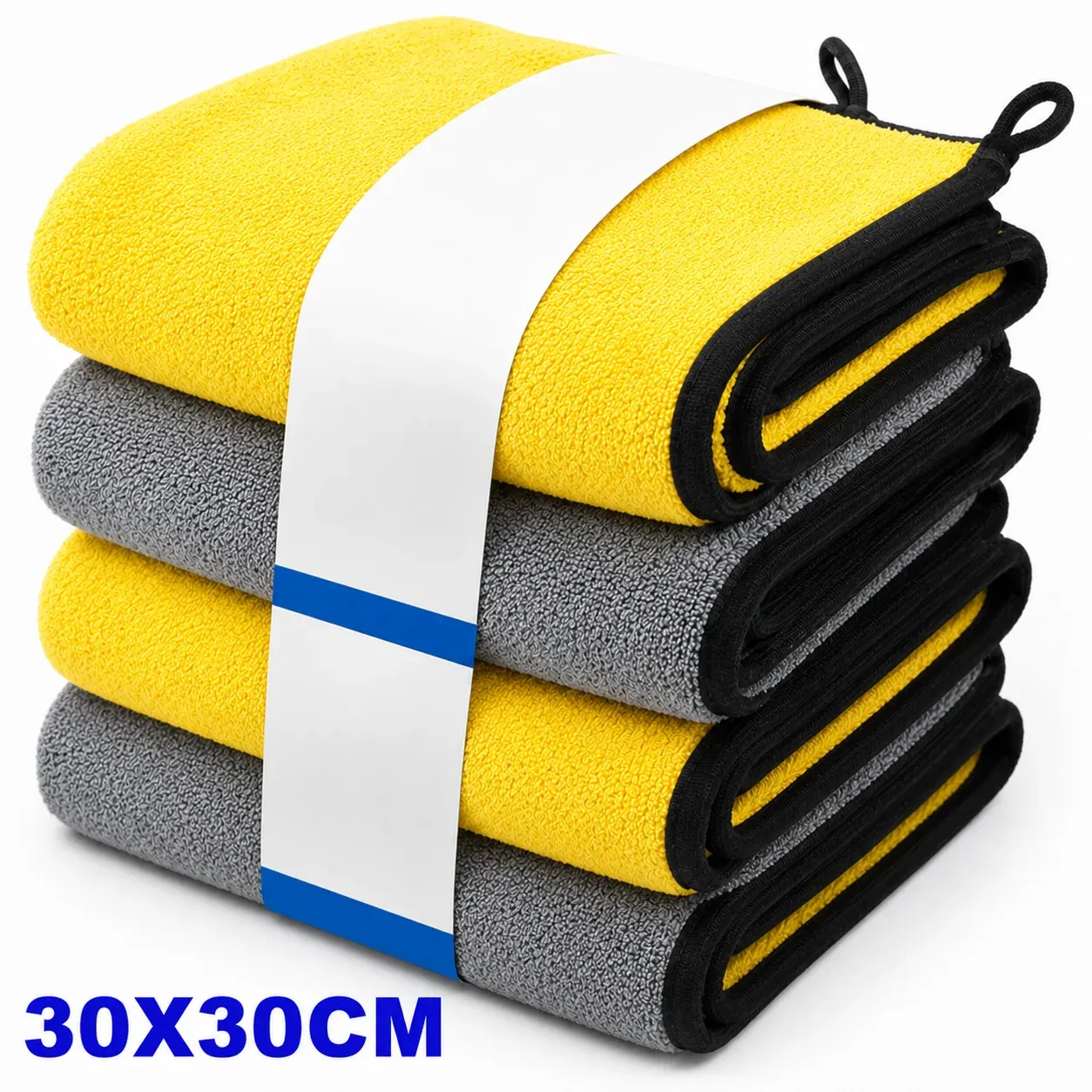 Lot de 1 à 4 chiffons de nettoyage en microfibre pour voiture, doux, séchage rapide, pour vitres et miroirs, chiffons de nettoyage double couche pour la maison, 500 GSM 31