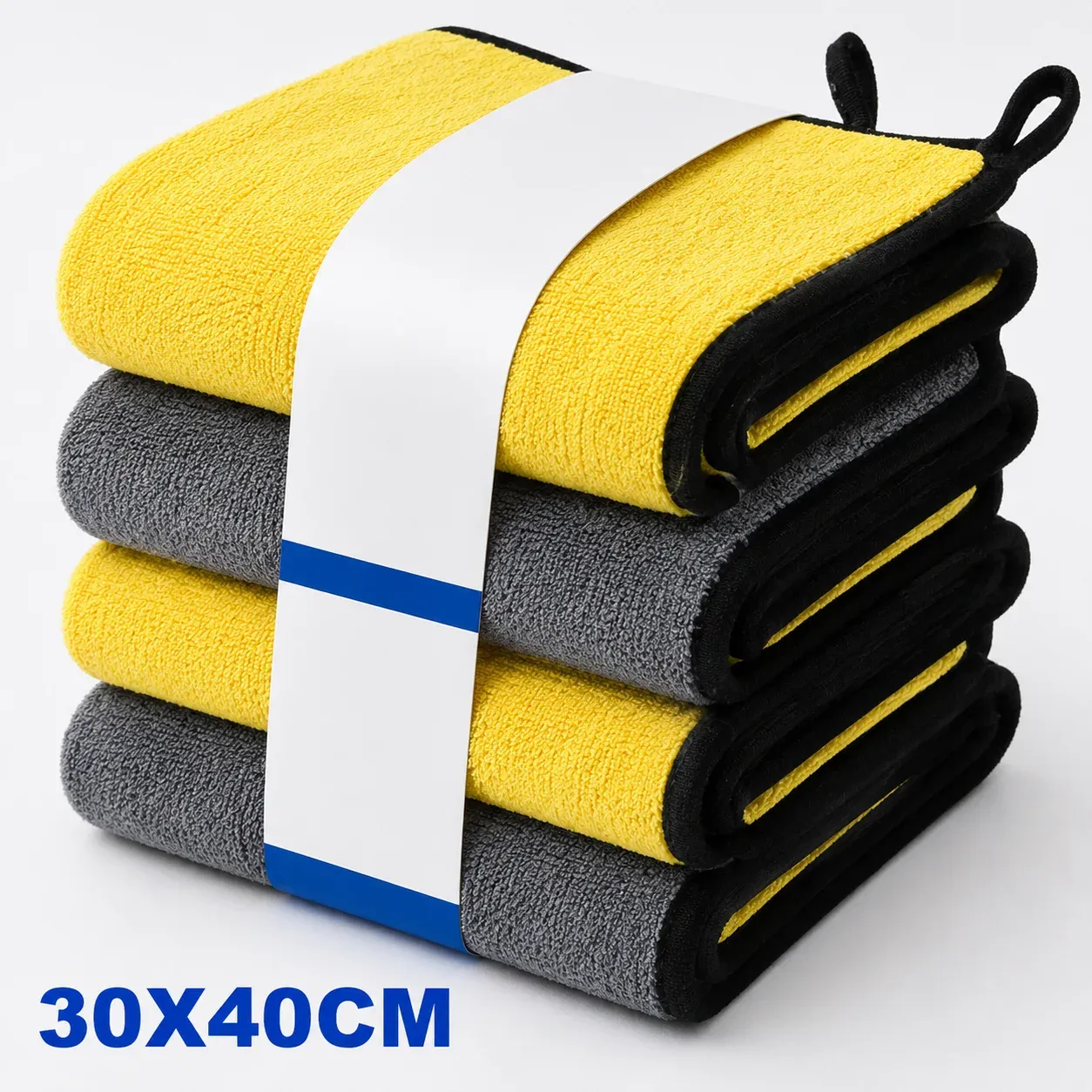 Lot de 1 à 4 chiffons de nettoyage en microfibre pour voiture, doux, séchage rapide, pour vitres et miroirs, chiffons de nettoyage double couche pour la maison, 500 GSM 28