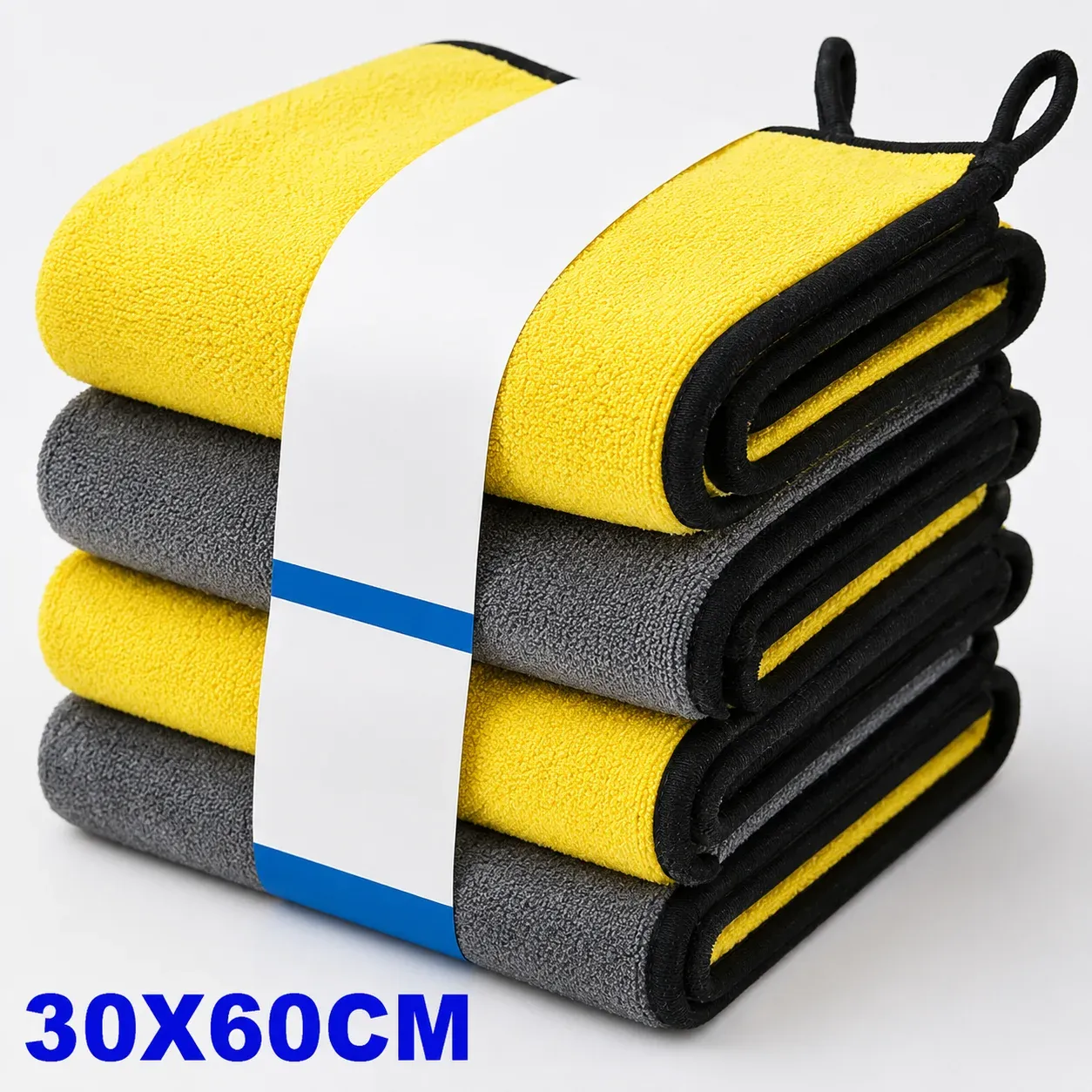 Lot de 1 à 4 chiffons de nettoyage en microfibre pour voiture, doux, séchage rapide, pour vitres et miroirs, chiffons de nettoyage double couche pour la maison, 500 GSM 27
