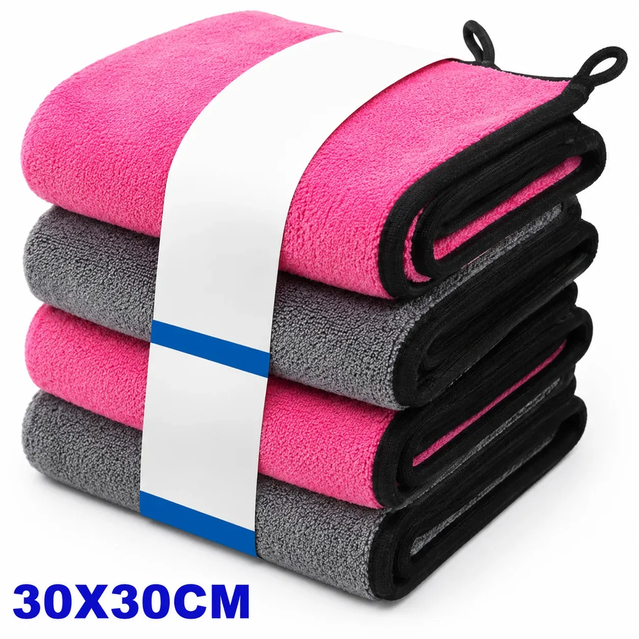 Lot de 1 à 4 chiffons de nettoyage en microfibre pour voiture, doux, séchage rapide, pour vitres et miroirs, chiffons de nettoyage double couche pour la maison, 500 GSM 25