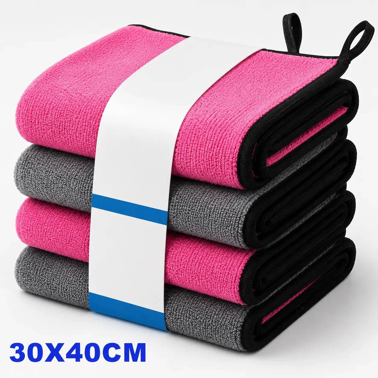 Lot de 1 à 4 chiffons de nettoyage en microfibre pour voiture, doux, séchage rapide, pour vitres et miroirs, chiffons de nettoyage double couche pour la maison, 500 GSM 26