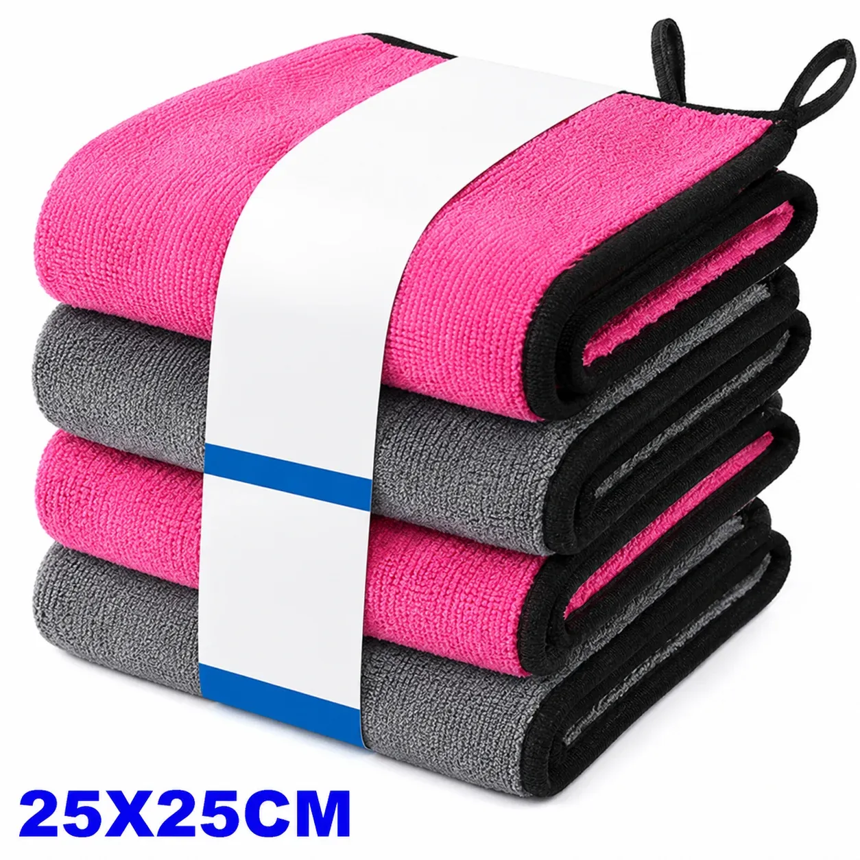 Lot de 1 à 4 chiffons de nettoyage en microfibre pour voiture, doux, séchage rapide, pour vitres et miroirs, chiffons de nettoyage double couche pour la maison, 500 GSM 23
