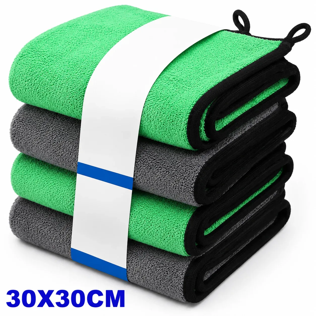 Lot de 1 à 4 chiffons de nettoyage en microfibre pour voiture, doux, séchage rapide, pour vitres et miroirs, chiffons de nettoyage double couche pour la maison, 500 GSM 19