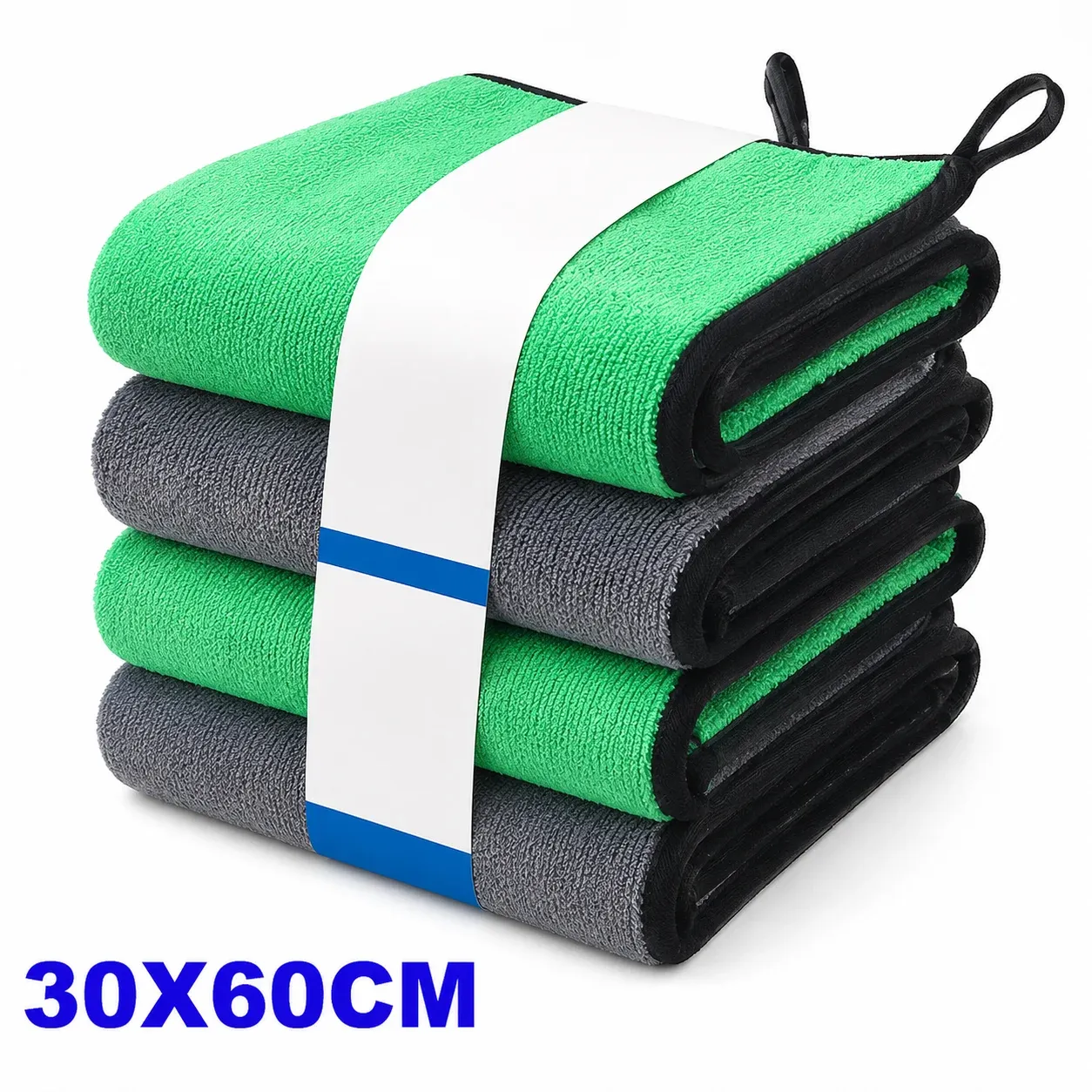 Lot de 1 à 4 chiffons de nettoyage en microfibre pour voiture, doux, séchage rapide, pour vitres et miroirs, chiffons de nettoyage double couche pour la maison, 500 GSM 16