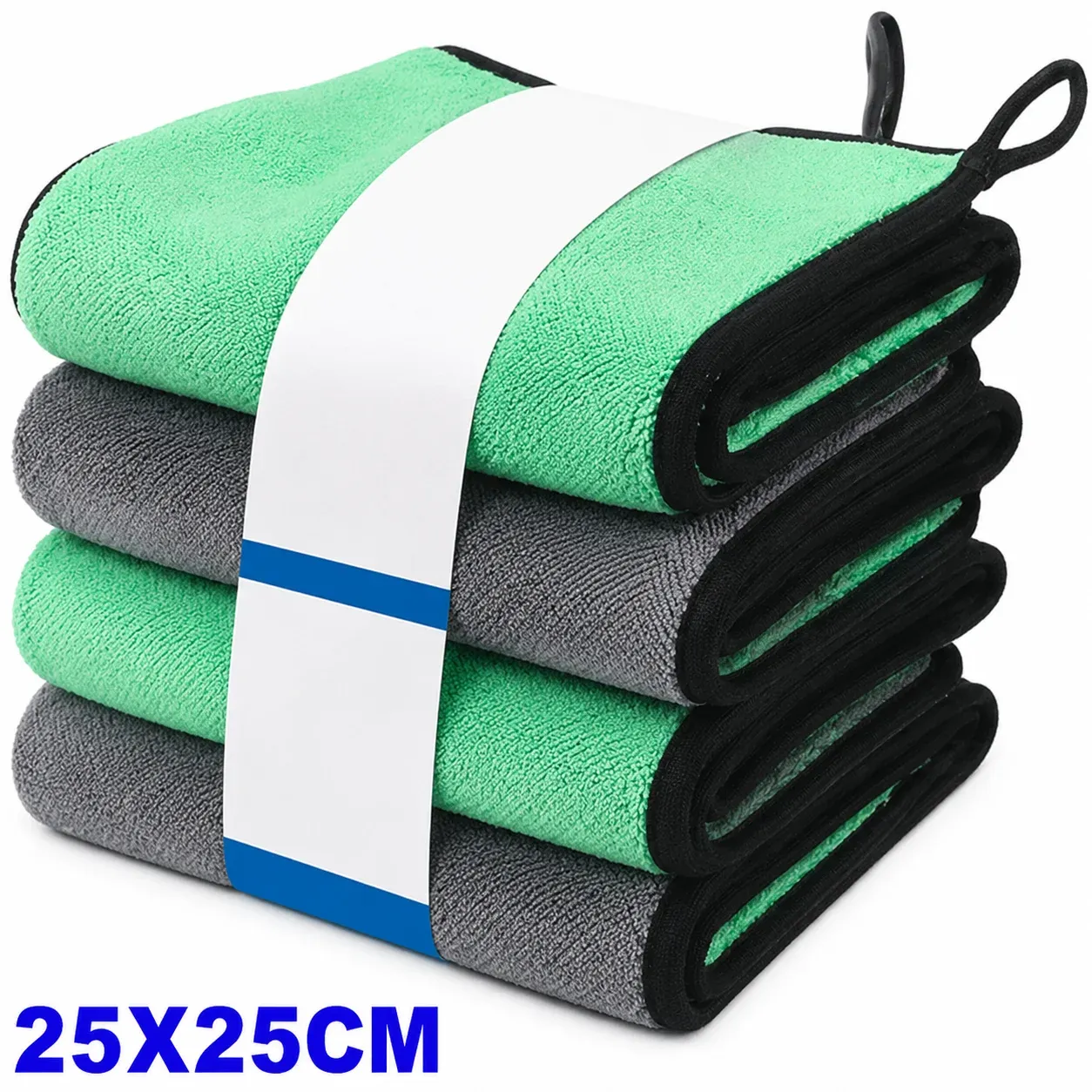 Lot de 1 à 4 chiffons de nettoyage en microfibre pour voiture, doux, séchage rapide, pour vitres et miroirs, chiffons de nettoyage double couche pour la maison, 500 GSM 17
