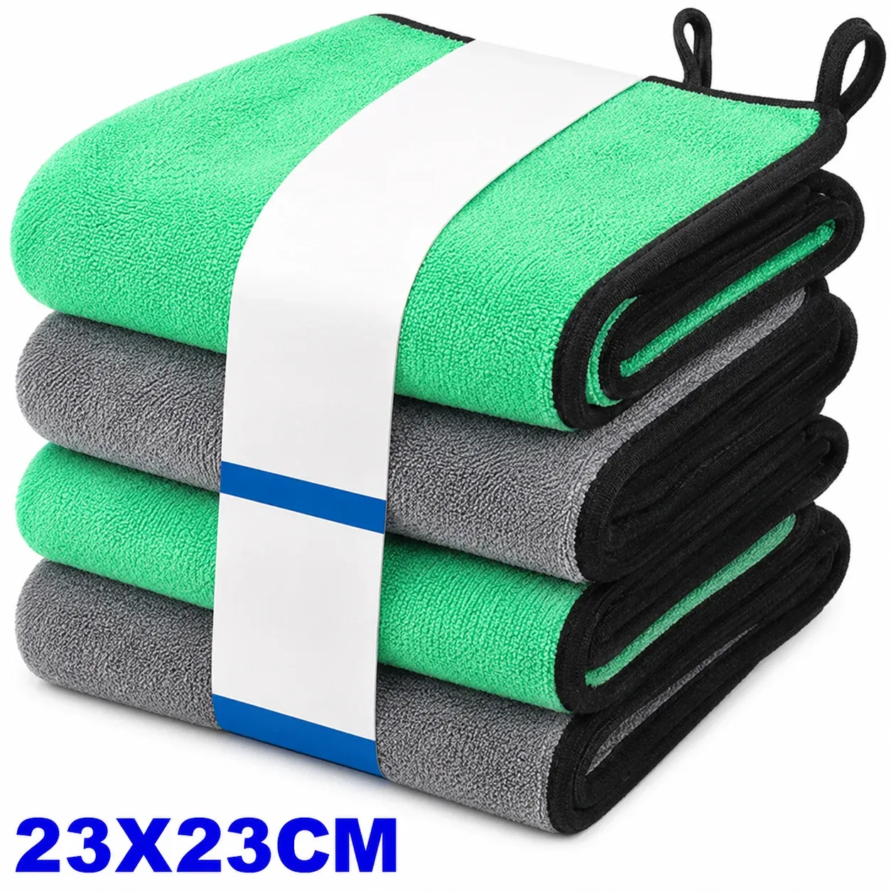 Lot de 1 à 4 chiffons de nettoyage en microfibre pour voiture, doux, séchage rapide, pour vitres et miroirs, chiffons de nettoyage double couche pour la maison, 500 GSM 18