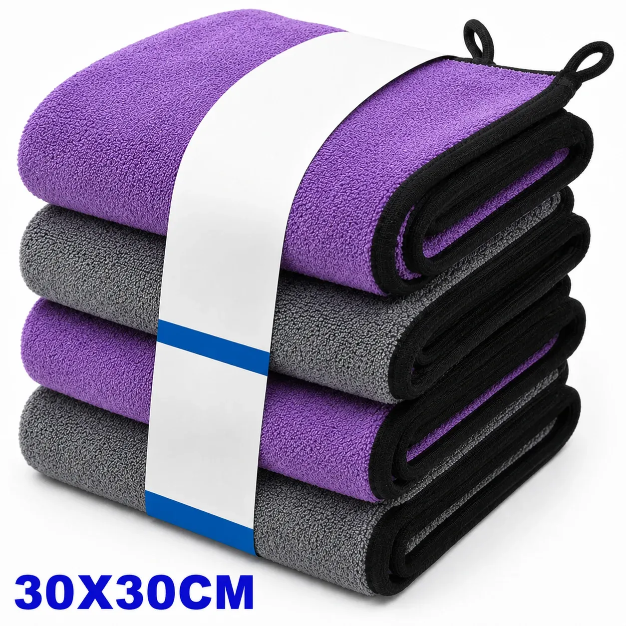 Lot de 1 à 4 chiffons de nettoyage en microfibre pour voiture, doux, séchage rapide, pour vitres et miroirs, chiffons de nettoyage double couche pour la maison, 500 GSM 14