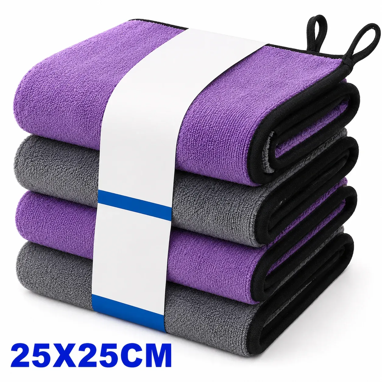 Lot de 1 à 4 chiffons de nettoyage en microfibre pour voiture, doux, séchage rapide, pour vitres et miroirs, chiffons de nettoyage double couche pour la maison, 500 GSM 11