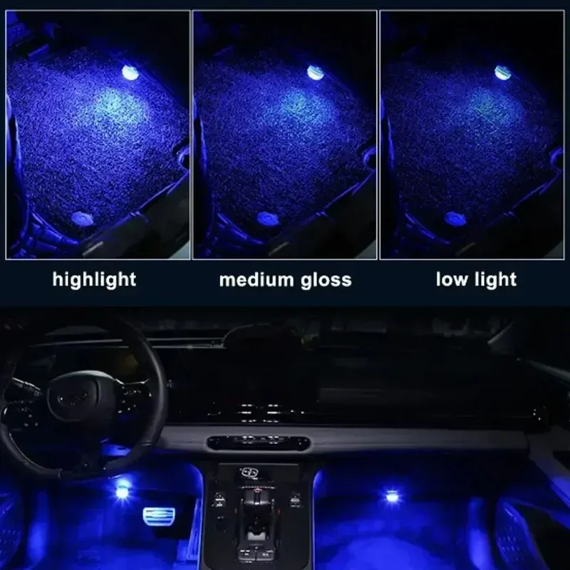 Ensemble de lumières d'ambiance LED pour intérieur de voiture avec télécommande, bandes adhésives colorées pour éclairage de pied de custode, 13 couleurs 5