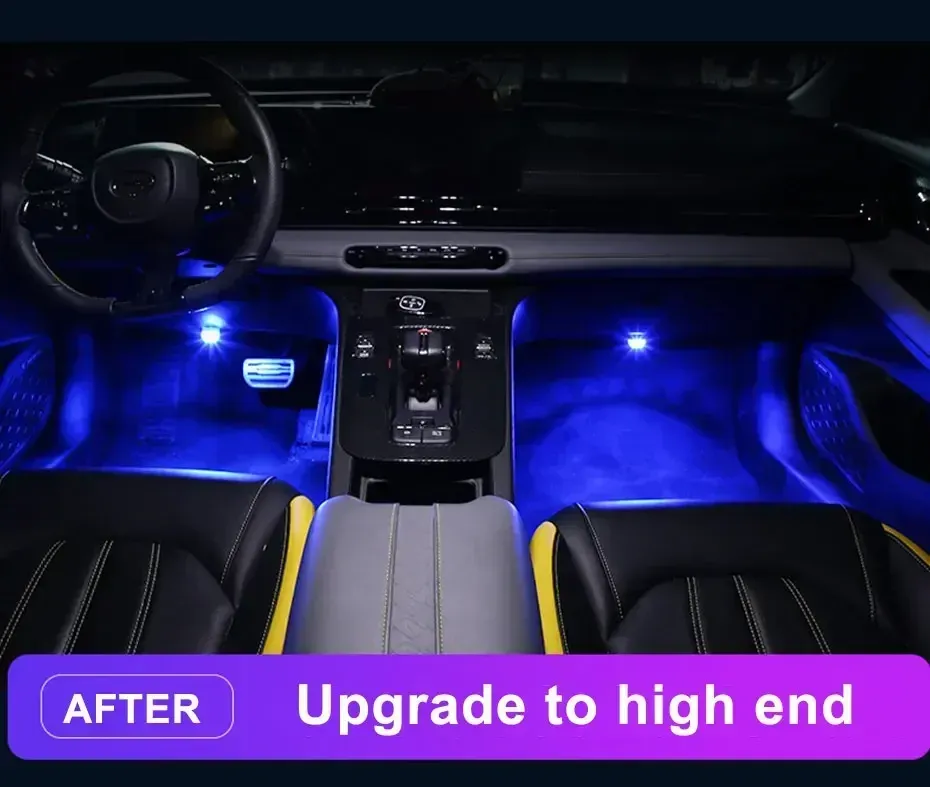 Ambiance nocturne avec éclairage LED automobile
