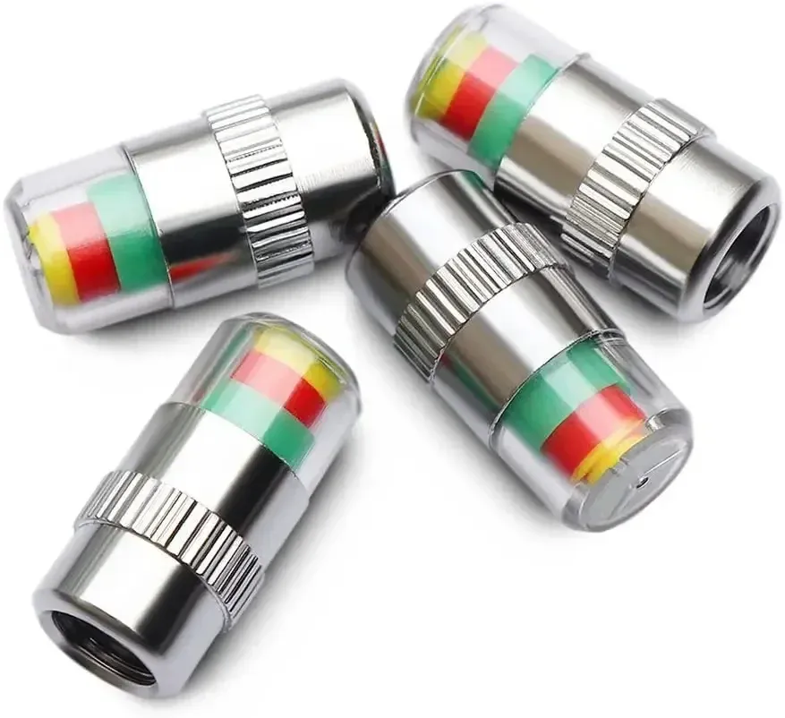 Lot de 4 capuchons indicateurs de pression de pneus