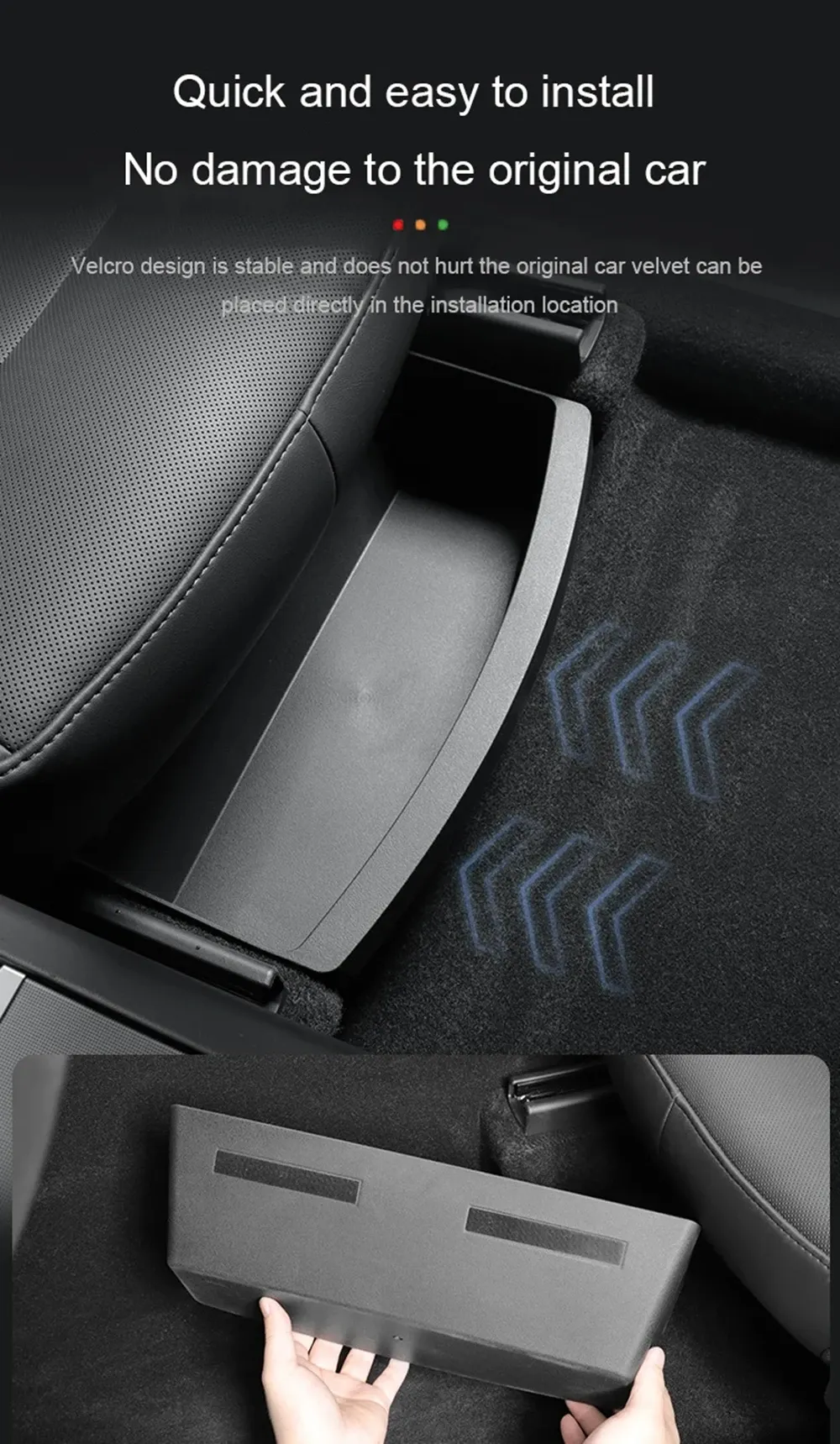 Rangement pratique pour trajets en voiture